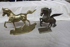 lot 144 image: Brass Horse and Pegasus Figurines