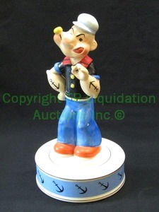 lot 12 image: Vintage 1960s Schmid Bros. Popeye ceramic music box