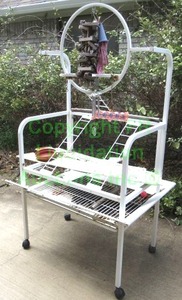 lot 170 image: Large metal frame bird perch as shown (needs cleaned)