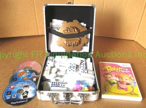 lot 188 image: Wii and Playstation video games plus a domino set
