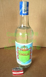 lot 191 image: Sealed Amelia liquor bottle (FOR COLLECTORS PURPOSES ONLY) and vintage Winston promotional lighter