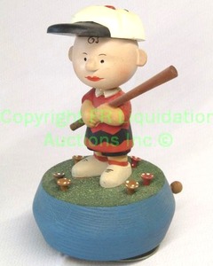 lot 119 image: Vintage 1972 Peanuts Charlie Brown, Anri wood music box made in Italy