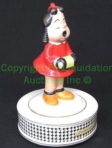 lot 124 image: Vintage 1960s Schmid Bros. Little LuLu Id like to teach the world to sing ceramic music box