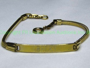 lot 156 image: 12K gold filled name bracelet w Becky monogram on name plate. 7L Marked 12K GF