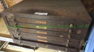 lot 282 image: Antique Fancy PerFit Crystals metal crystal storage drawer chest