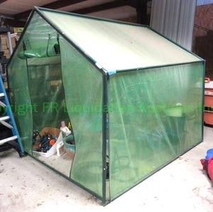 lot 208 image: Plastic green house (No back wall) BUYER TO DISASSEMBLE AND REMOVE