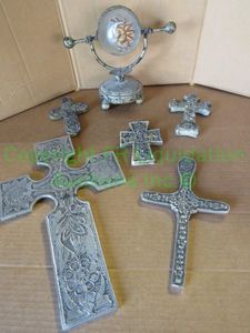 lot 227 image: Assorted crosses and vintage style candle holder