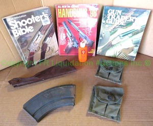 lot 229 image: BAR rifle magazine, US military issue magazine pouches, and more as shown