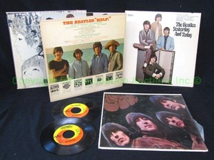 lot 85 image: Vintage The Beatles LP records including Rubber Soul, Help, Revolver, Yesterday & Today, also includes two Beatles 45s
