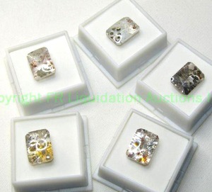 lot 313 image: (5) Pyrite In Quartz specimens. Varying sizes and inclusions.