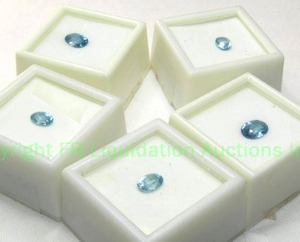 lot 322 image: (5) Blue Zircon gemstones. Varying sizes.