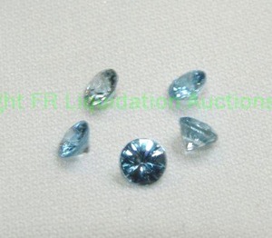 lot 128 image: (5) gemstone dealer parcels. Blue Zircon .35 carats. Min 4.5 mm rounds