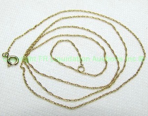 lot 369 image: 10K yellow gold rope chain necklace. Marked 10K. 18L