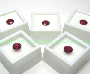 lot 377 image: (5) Treated Crimson Red Top Topaz gemstones. 3.50 carat 10mm rounds