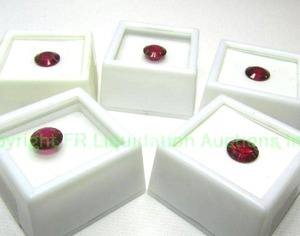 lot 378 image: (5) Treated Crimson Red Top Topaz gemstones. 3.50 carat 10mm rounds