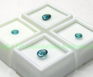 lot 381 image: (4) Blue Apatite gemstones. Includes 2 Brazilian. Varying sizes