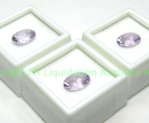 lot 382 image: (3) Brazilian Amethyst Gemstones 4.00 carat each 14x10mm