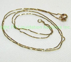 lot 389 image: 10K yellow gold box chain necklace. 19L Marked 10K