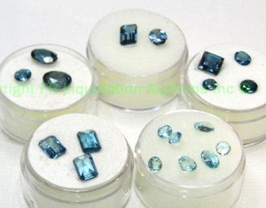 lot 416 image: (5) London Blue Topaz  Blue gemstones.  Varying sizes and quantities.