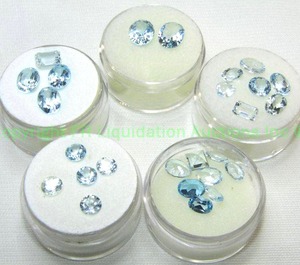 lot 417 image: (5) Swiss Blue Topaz  Blue gemstones.  Varying sizes and quantities.
