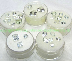 lot 418 image: (5) Clear Quartz White  Clear gemstones.  Varying sizes and quantities.