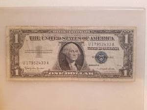 lot 3 image: 1957 Silver Certificate dollar bill