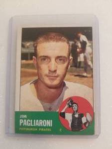 lot 36 image: 1963 Topps Jim Pagliaroni baseball card - Authenticity Unknown