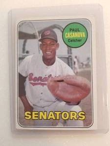 lot 38 image: 1969 Topps Paul Casanova #486 baseball card - Authenticity Unknown