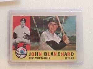 lot 79 image: 1960 Topps John Blanchard baseball card - Authenticity Unknown