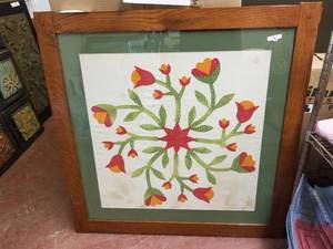 lot 148 image: Framed quilt