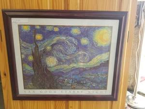 lot 212 image: Van Gogh starry night framed print