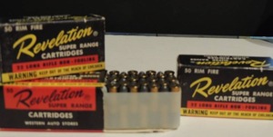 lot 101 image: AMMO - Revelation 22 long rifle  non flowing  3 boxes of 50g