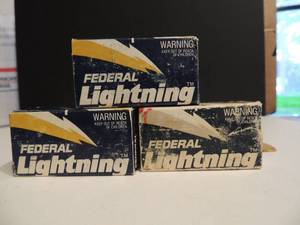 lot 103 image: Federal lightning 22LR- 3 boxes    2 of 30 CT  1 w 50