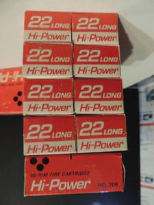 lot 109 image: Federal high power 22 long   8 boxes of  50   1 BX of 11