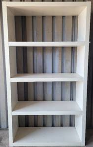 lot 3 image: WHITE 5-TIER SHELF AS SHOWN. APPROX. 41.5W x 15D x 75H.