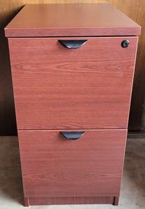 lot 60 image: 2-DRAWER FILING CABINET IN STYLE, COLOR, AND CONDITION SHOWN. APPROX. 15.75W x 22.5D x 29H.