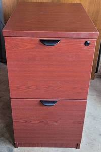 lot 61 image: 2-DRAWER FILING CABINET IN STYLE, COLOR, AND CONDITION SHOWN. APPROX. 15.75W x 22.5D x 29H.