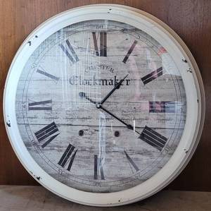 lot 5 image: CLOCKMAKER WALL CLOCK IN STYLE, COLOR, AND CONDITION SHOWN. APPROX. 24 DIAMETER.