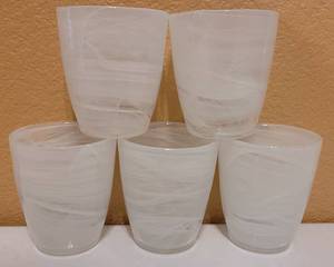 lot 39 image: SET5 (LIKELY ITALIAN) SLAG ART GLASS TUMBLERS