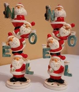 lot 42 image: RARE VINTAGE TILSO JAPAN HAND PAINTED CERAMIC NOEL FIGURINES WITH LABEL AS SHOWN. (SOLD 2X THE MONEY) TAKE A LOOK