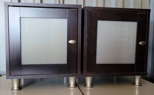 lot 77 image: LOT OF 2 STORAGE CUBES  STANDS IN STYLE, COLOR, AND CONDITION SHOWN. (SOLD 2X THE MONEY)