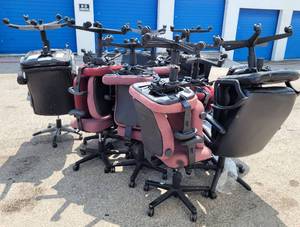 lot 243 image: LOT OF OFFICE CHAIRS IN VARIOUS STYLES, COLORS, AND BRANDS INCLUDING LAZYBOY, STEELCASE, LUX STEEL AND MORE AS SHOWN. APPROX. 24. CONDITION VARIES.