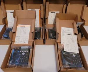 lot 192 image: LOT OF POLYCOM SOUNDPOINT IP 32X33X OFFICE PHONES IN BOXES AS SHOWN.