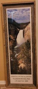 lot 194 image: BARNWOOD FRAMED 2005 PHOTOGRAPH BY J R ALBRITTON YELLOWSTONE NATIONAL FALLS APPROX 4 HIGH
