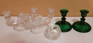 lot 112 image: VINTAGE CANDLE HOLDERS INCLUDING KOSTA BODA ICEBERG WITH LABEL