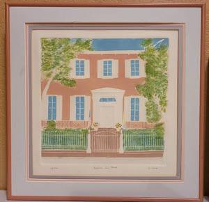 lot 113 image: ANN WARD LIMITED EDITION EMBOSSED PAPER ART 12500 OF ANDREW LOW HOUSE HAUNTED HOUSE SAVANNAH GA