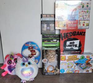 lot 128 image: BOXED GAMES (INCLUDING UNUSUAL DYSENTERY GAME) TOYS STICKER SHEET SELECTION PLUSH