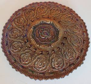 lot 131 image: FENTON VINTAGE CARNIVAL GLASS PLATE, MARKED