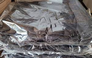 lot 152 image: LOT OF 2 PACKAGES OF NEW MEDIUM SIZE BLACK T-SHIRTS AS SHOWN. EACH PACK CONTAINS 12 SHIRTS. (SOLD 2X THE MONEY)