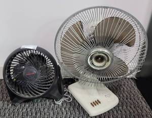 lot 25 image: (2) PORTABLE FANS AS SHOWN.